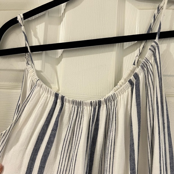 Rails Striped Ruffle Midi Dress in Blue and White - Picture 4 of 5
